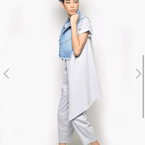 New NWT long sleeveless denim jacket or vest  size M/L - Picture 7 of 16